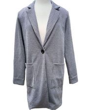 PHILOSOPHY SBrown Houndstooth Single Button Long Blazer Jacket Women’s size Smal