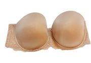 curve bra strapless beige size 42 ddd with wire