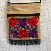 Boho Gypsy Hippie Flower Embroidered Crossbody