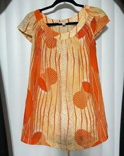Liz Lange Maternity for Target yellow/orange flowy top, with tie in back to adju