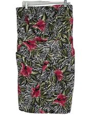 Torrid Zebra Print Floral Strapless Dress Hibiscus Flower Black Pink Pockets 14