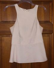 Cream Peplum Tank Blouse