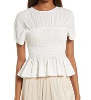 NWT Wayf Crop Top Smocked Waist Ivory White Size Medium