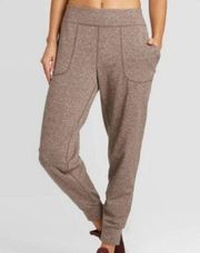 JOY LAB MID RISE BRUSHED LUSH SOFT MOCHA JOGGERS