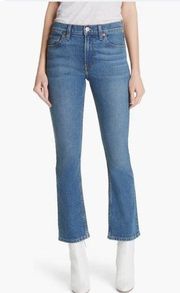 RE/DONE Comfort stretch mid rise kick flare jeans in blue size 28