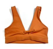 Active Tangerine Orange Twist Tie Front Sports Bra Small S Gym Athletic