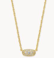 Kendra Scott  GRAYSON GOLD PENDANT NECKLACE IN WHITE CRYSTAL