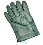 Vintage Fownes Green Leather Cashmere Lined Gloves