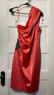 Eliza J | Ruched One-Shoulder Formal Dress with Beaded Appliqué