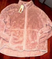 32 DEGREES HEAT Full Zip Sherpa Jacket XL Crepe Pink Soft NWT