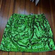 & Other Stories Green Sequin Holiday St. Patrick’s Day ☘️ Miniskirt Sz 8