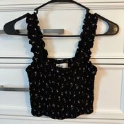 Black Floral Tank Top