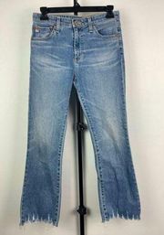 AG Adriano Goldschmied Blue The Jody Crop High Rise Slim Flare Jeans