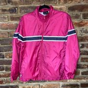 Lavon Vintage Pink Full Zip Retro Windbreaker Jacket Women's Size Medium