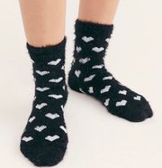 Free People Queen of Hearts Fuzzy Crew Boot Socks