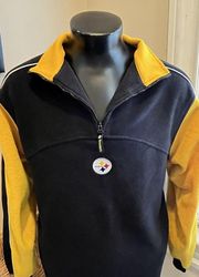 Y2K Pittsburgh STEELERS Fleece Pullover Quarter Zip Embroidered Womens Sz Med