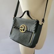 Rampage black metallic leather combo crossbody