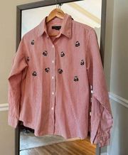 Impressions Striped Button Down Shirt Size 10