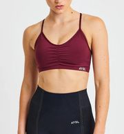 ABYL Maroon Essential Ruched Sports Bra