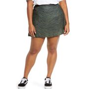 BP Skirt Mini Zebra Olive Black Dress Boho Casual Women Animal Print NWT XL