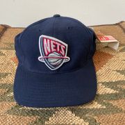 Rare NWT Vintage 90’s New Jersey Navy Blue NBA Nets  Hat Sz L/XL