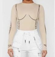 ✨ NWT Maniere De Voir Sketch Contour Bodysuit Long Sleeve Top