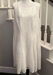 White Lace Sleeveless MIDI Dress Size 18-20