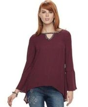 Juicy Couture Embellished Bell Sleeve Blouse