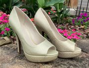 Apt 9 Gold/Cream Colored Platform Stilettos - Size 6