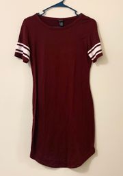 Rue 21 Burgundy T-Shirt Dress