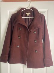 Maroon Winter Pea coat 