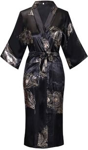 Black Floral Robe