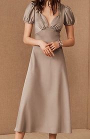 Sachin & Babi Shelley Satin Midi Dress in Gray