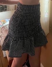 Ruched Gingham Skirt