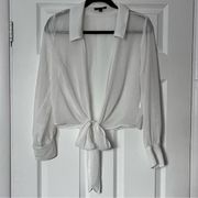 Paper Moon Sheer Tie-Front Blouse - Size L