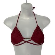 Eberjey Red Strappy Triangle Bikini Top S