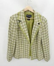 Requirements Suit Skirt Set Women 16 Green Bright Spring Tweed Blazer