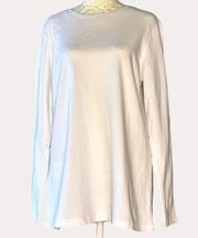 Isaac Mizrahi Live T-Shirt Knit Top Blouse Long Sleeve White L