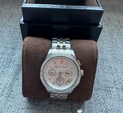 Michael Kors MK-5098 Watch Silver Dial Two Tine Stainless Steel  Chrono