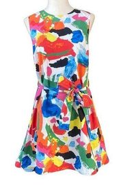 Kate Spade Saturday Women's Dress Sz XS Let Loose High Low Paint Watercolor
