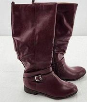 Journee Collection Womens Wide Calf Ivie Boots Size 6WC Wine