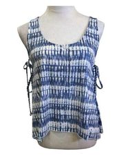 Salt Life Blue Tie Dye with Side Ties Cropped Tank Top Size M