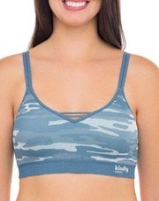 Kindly Yours Reef Blue camouflage caged v-neck bralette size XXXL