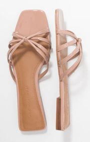 💕WHO WHAT WEAR💕 Ericka Square Toe Sandal Nude