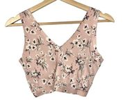 Lucky Brand Laser Lounge Pink Floral Bralette L