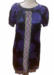 Alice & Trixie Silk Shift Purple Dress Lined Silk Abstract Geometric Retro 60s