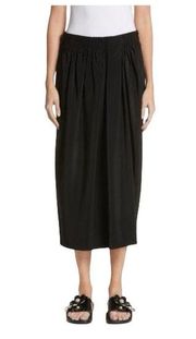 MARC JACOBS Black Maxi Skirt Wrap Elastic Waist Pleated Minimalist Luxury 10 NWT