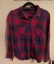Navy Blue And Red Flannel