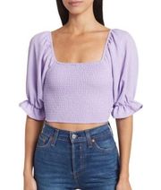 BCBGeneration Lilac Smocked Crop Top