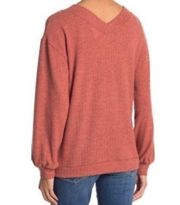 Nordstrom PST by Project Social T V- Neck Knit Sweater Heather Chilli Women's XS